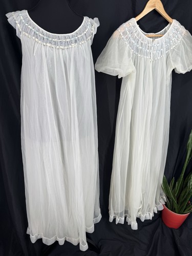 Vintage 60s peignoir set size - 60s,